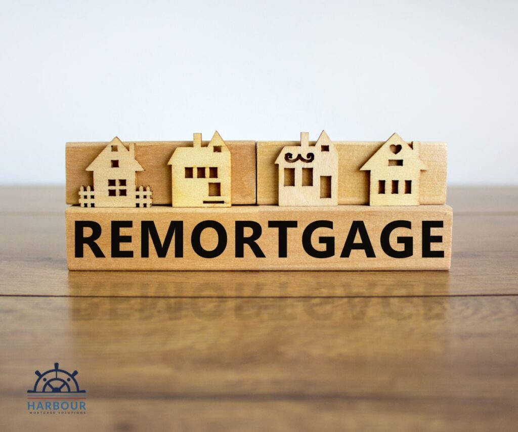 remortgage your home wooden sign with houses on it