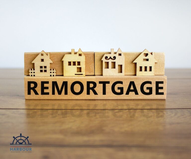remortgage your home wooden sign with houses on it